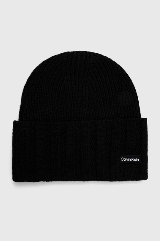 Calvin Klein czapka wełniana wełna czarny K50K510985