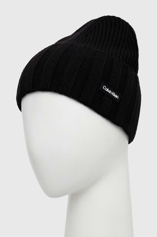 Calvin Klein czapka wełniana K50K510985 czarny AW23