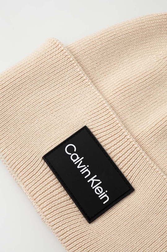 Calvin Klein czapka bawełniana K50K510986 beżowy AW23