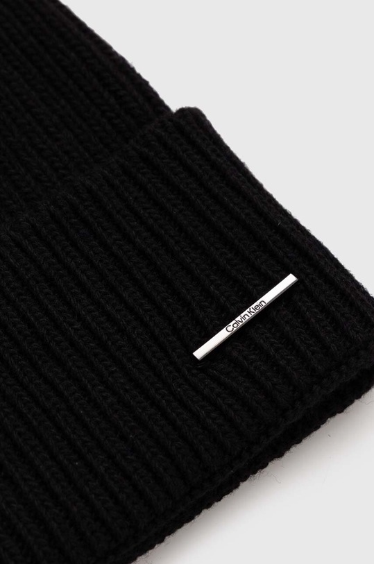 Čiapka s prímesou kašmíru Calvin Klein K50K511461 čierna AW23