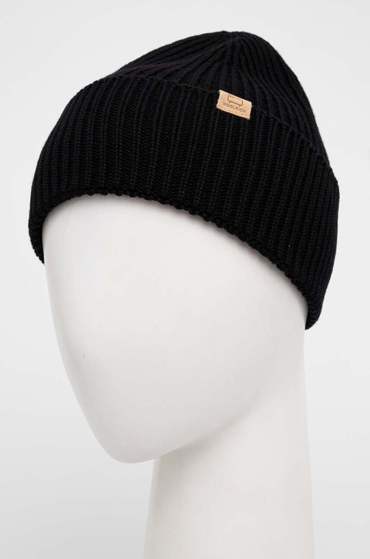 Akcesoria Woolrich czapka wełniana CFWOAC0233MRUF0428 czarny