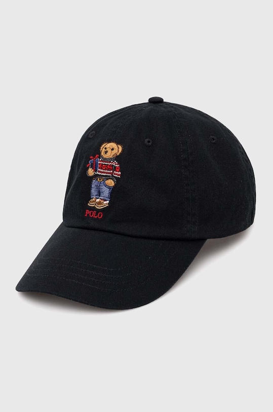 Бавовняна бейсболка Polo Ralph Lauren аплікація чорний 710917436