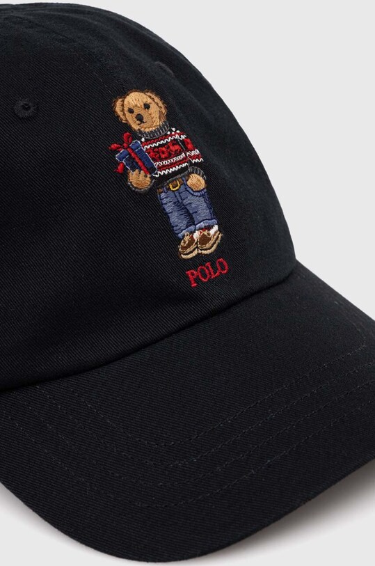 Бавовняна бейсболка Polo Ralph Lauren 710917436 чорний AW23