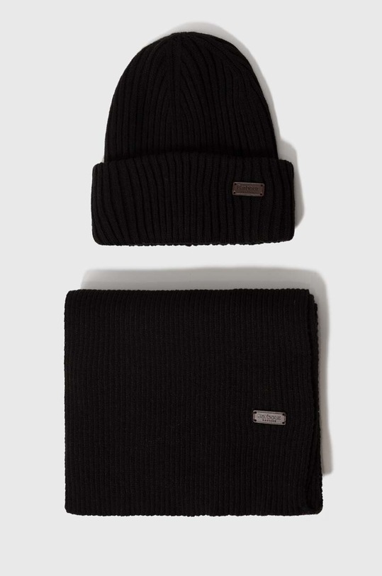 Barbour set căciulă și fular Crimdon Beanie & Scarf Gift Set uni negru MGS0019