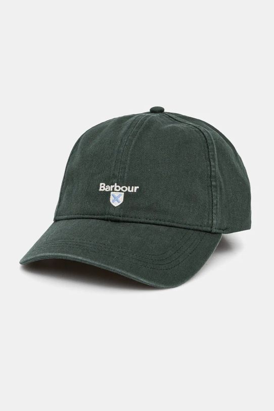 Barbour czapka z daszkiem bawełniana Sports Caps aplikacja zielony MHA0274