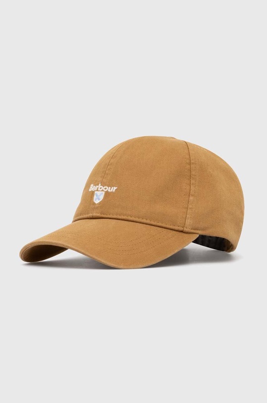 Бавовняна бейсболка Barbour аплікація коричневий MHA0274