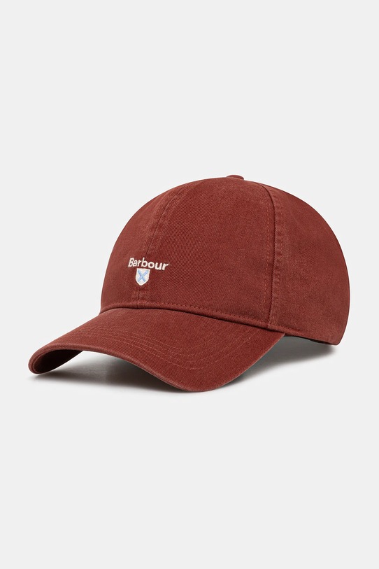 Barbour czapka z daszkiem bawełniana Sports Caps pomarańczowy MHA0274
