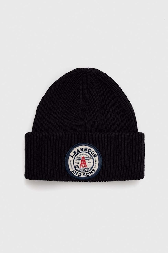 Шапка Barbour Dunford Beanie средно дебел тъмносин MHA0821
