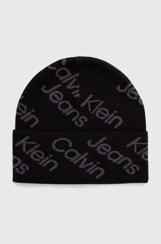 Calvin Klein Jeans caciula din bumbac cu modele negru K50K511162