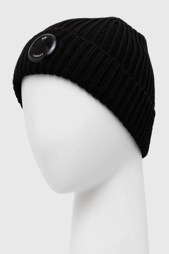 Doplňky Vlněná čepice C.P. Company Extrafine Merino Wool Lens Beanie 15CMAC272A005509A černá