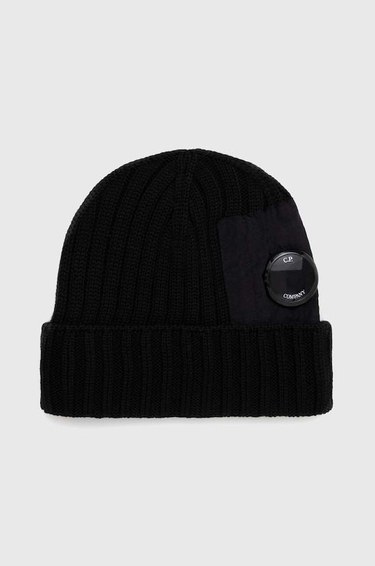 C.P. Company czapka wełniana EXTRAFINE MERINO WOOL SIDE LENS BEANIE