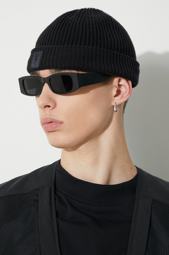 Neil Barett căciulă din amestec de lână FISHERMAN BEANIE negru PBCP335.V9505.9600