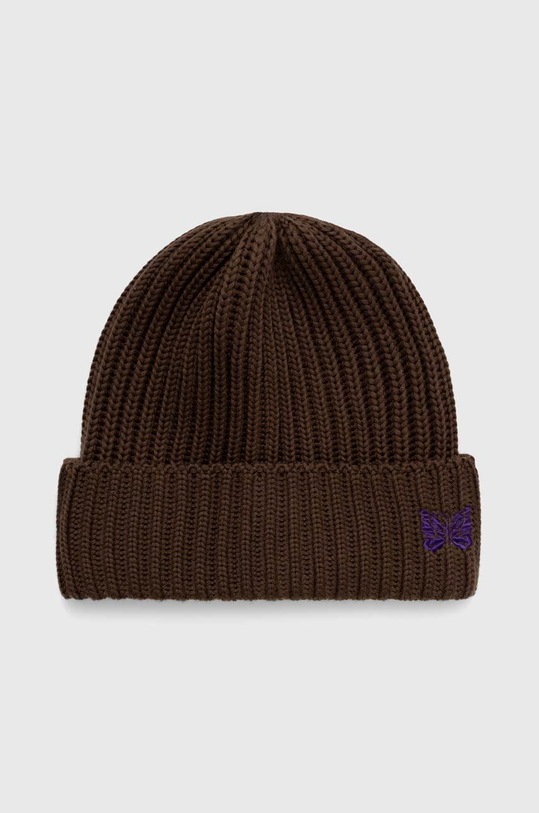 Needles wool beanie Watch Cap Merino Wool wool brown NS064