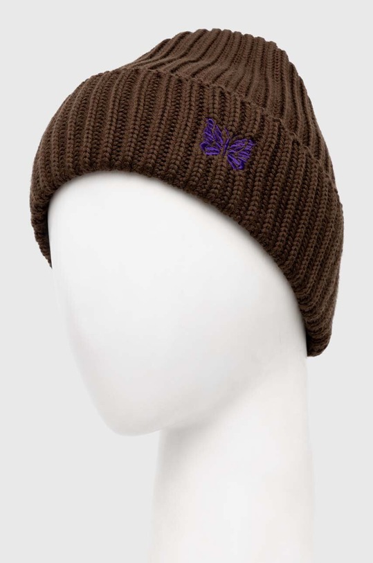 Accessories Needles wool beanie Watch Cap Merino Wool NS064 brown