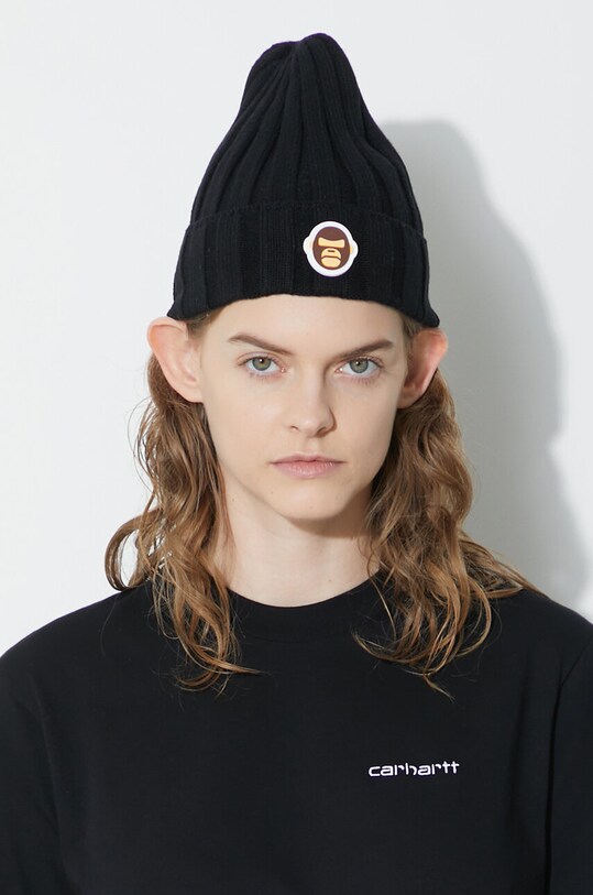 Шапка AAPE Basic "Aldo" Badge чорний AHT5245