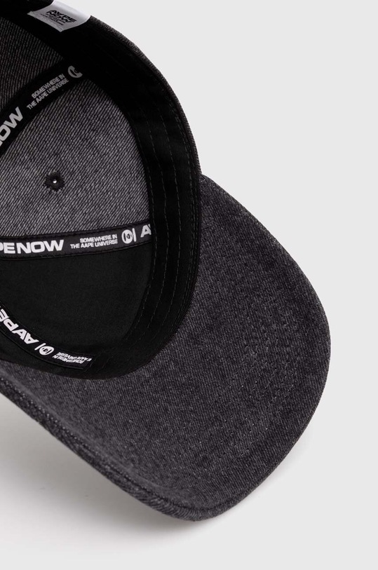 AAPE czapka z daszkiem bawełniana Cotton Denim czarny ACP5222