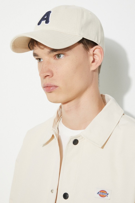 Βαμβακερό καπέλο του μπέιζμπολ AAPE 3D "A" Font ACP5227 μπεζ