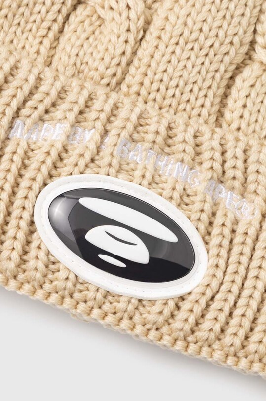 AAPE czapka Cable AHT5236 beżowy SS24