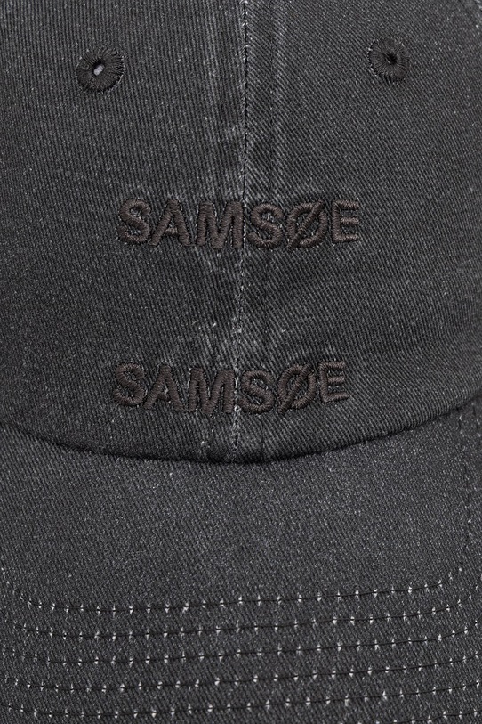 Samsoe Samsoe czapka z daszkiem bawełniana U23200004 czarny SS25