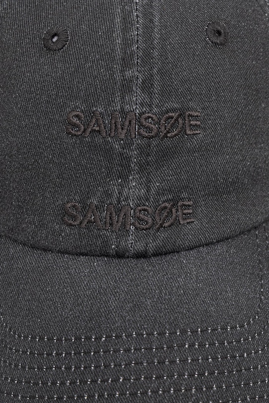 Samsoe Samsoe czapka z daszkiem bawełniana U23200004 czarny SS25