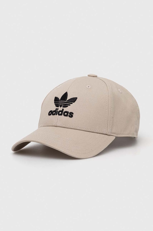 adidas Originals czapka z daszkiem bawełniana aplikacja beżowy IL4845