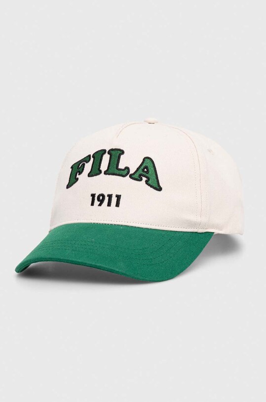 Fila czapka z daszkiem bawełniana aplikacja zielony FCU0105