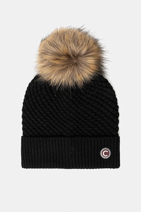 Kapa s dodatkom vune Colmar bez uzorka crna 4854E.3XS