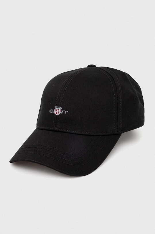 Pamučna kapa sa šiltom Gant natpis crna 9900110