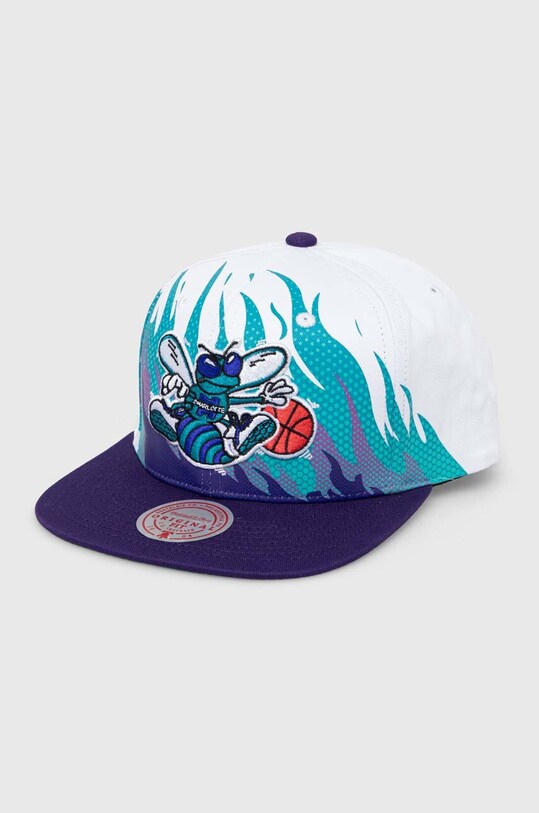 Mitchell&Ness czapka z daszkiem bawełniana CHARLOTTE HORNETS nadruk biały HHSS5798.CHOYYPPPWHI