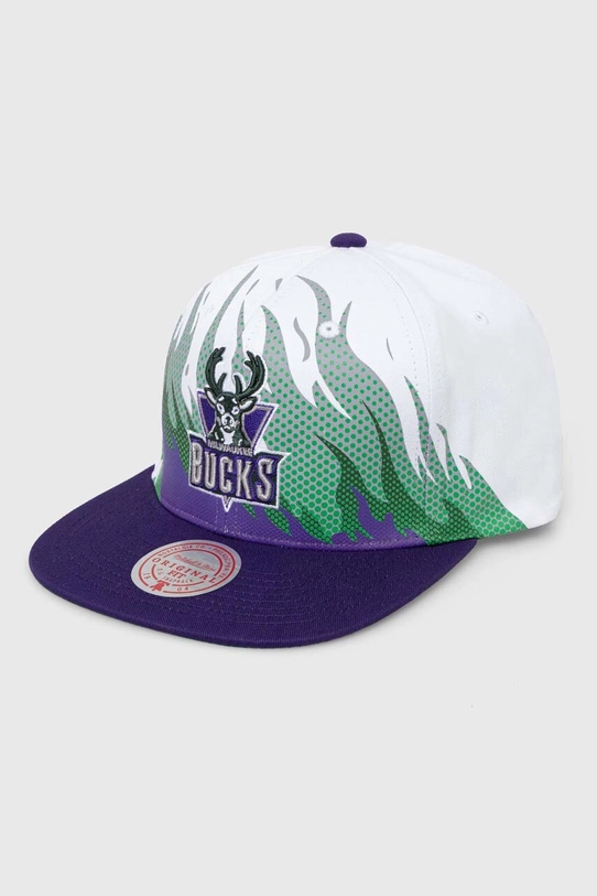 Bavlnená šiltovka Mitchell&Ness MILWAUKEE BUCKS potlač biela HHSS5798.MBUYYPPPWHI