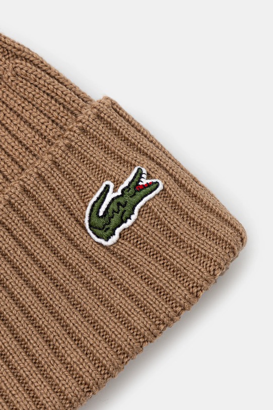 Akcesoria Lacoste czapka wełniana RB0001 brązowy