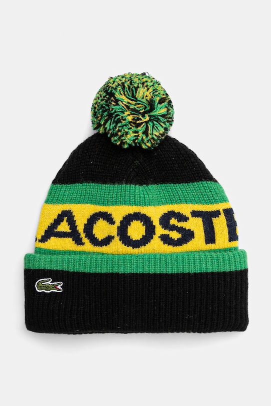 Lacoste czapka wełniana wełna czarny RB1490