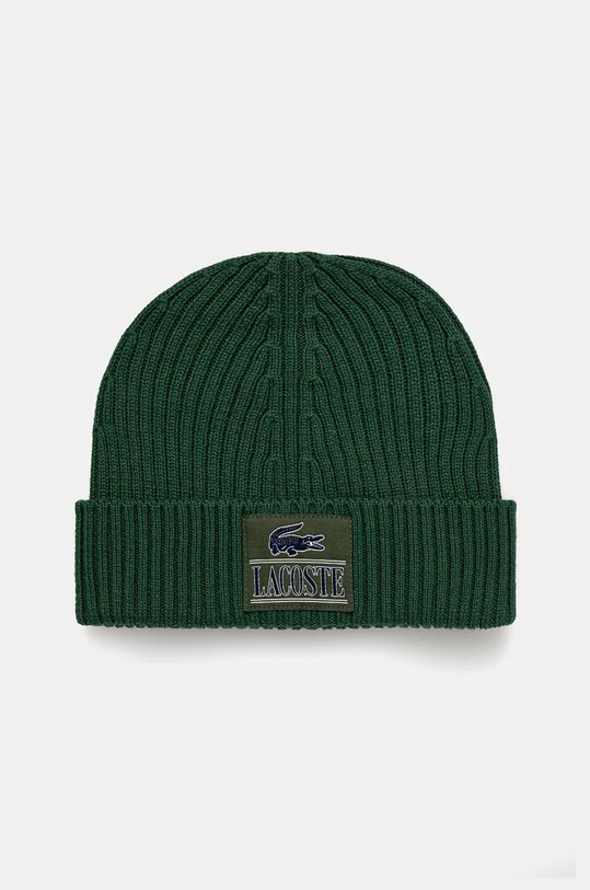 Lacoste caciula de lana imprimeu verde RB1783