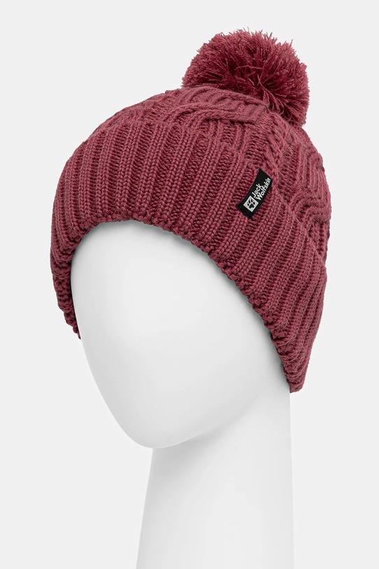 Jack Wolfskin czapka Pompom 1905092 różowy AW25