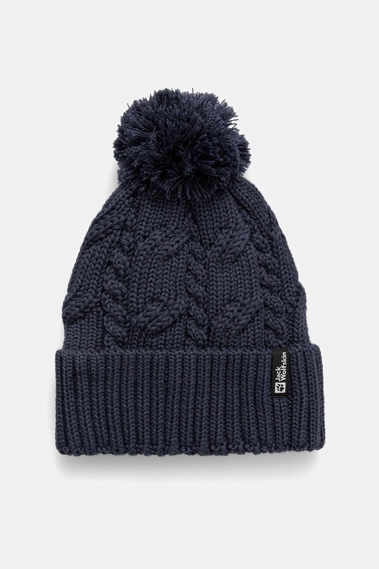 Čiapka Jack Wolfskin Pompom vlna tmavomodrá 1905092