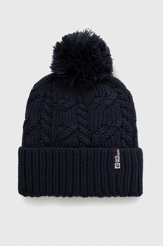 Καπέλο Jack Wolfskin Pompom μαλλί σκούρο μπλε 1905092