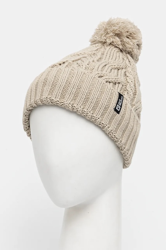 Jack Wolfskin czapka Pompom 1905092 beżowy AW25
