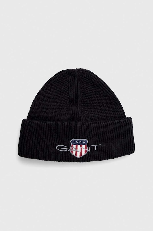 Шапка з домішкою вовни Gant з додаванням вовни чорний 9910029