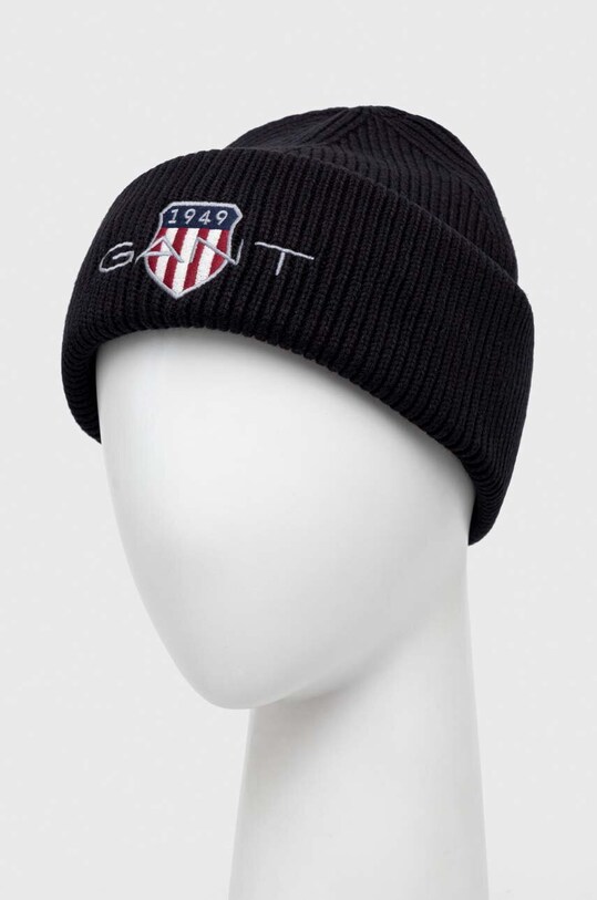 Шапка з домішкою вовни Gant 9910029 чорний AW23