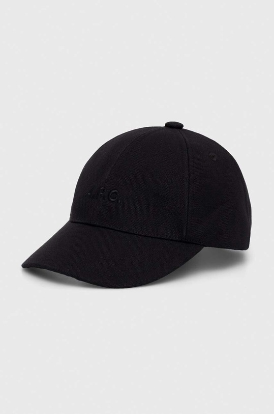 A.P.C. czapka z daszkiem bawełniana czarny COCPR.M24069