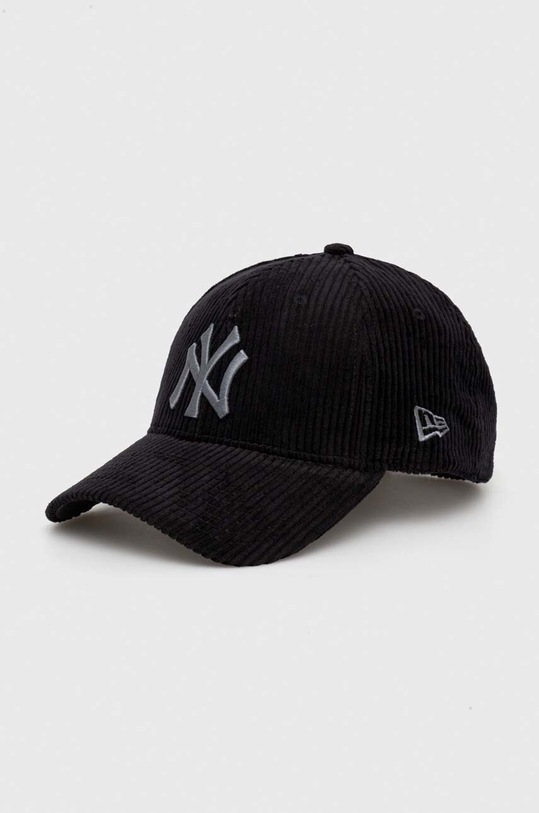 New Era cappello con visiera in velluto a coste cotone nero 60424713