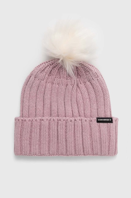 Čepice z vlněné směsi Converse s příměsí vlny růžová 10023959.A04