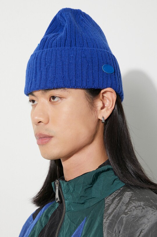 Vlněná čepice Ader Error Etik Logo Beanie modrá BMADFWHW0504