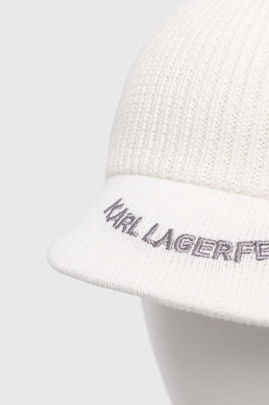 Капор з домішкою вовни Karl Lagerfeld білий 236W3419
