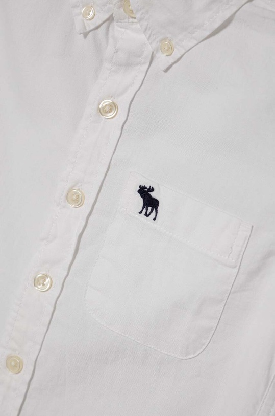 Αγορίστικα Παιδικό βαμβακερό πουκάμισο Abercrombie & Fitch KI225.4022 λευκό