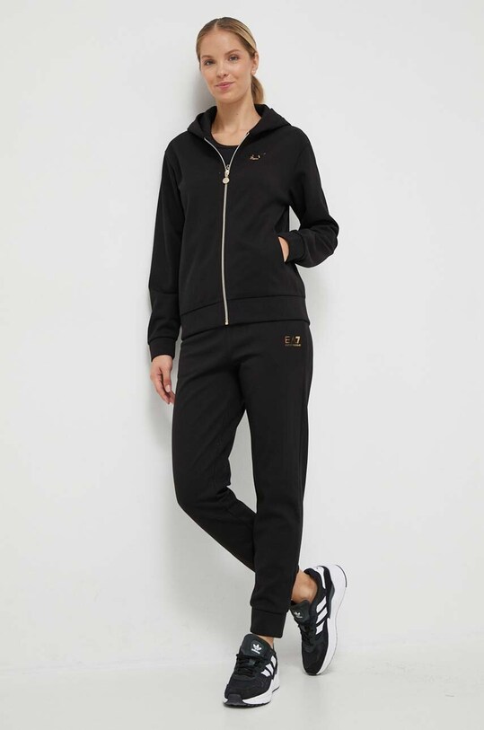 EA7 Emporio Armani komplet lounge dzianina czarny 6RTV65.TJQLZ