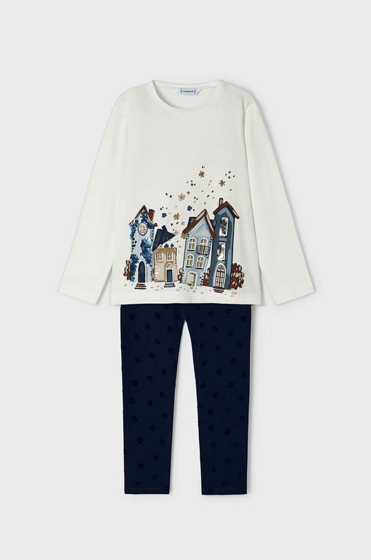 Mayoral komplet bawełniany dziecięcy wzorzyste granatowy 4787.6E.Mini.9BYX