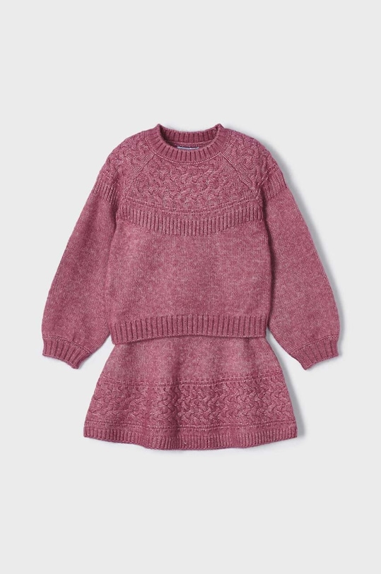 Mayoral komplet dziecięcy dzianina różowy 4935.6A.Mini.9BYX