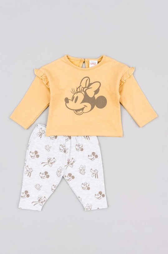 zippy komplet bawełniany niemowlęcy nadruk żółty 3105609101