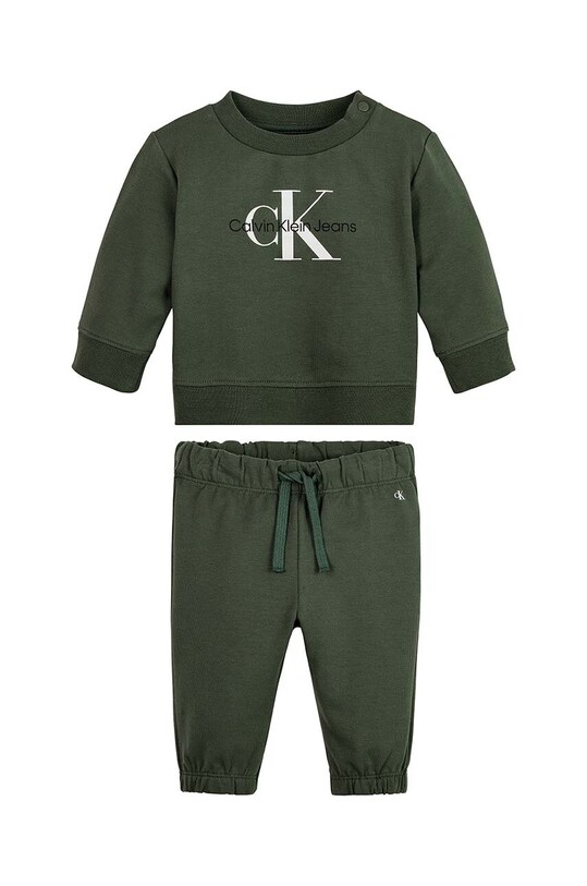 Dětská tepláková souprava Calvin Klein Jeans pletenina zelená IN0IN00017.9BYX